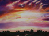 20 Tramonto nuvoloso sulla pianura II 2006 Pastello su carta Fabriano Tiepolo cm 70x100